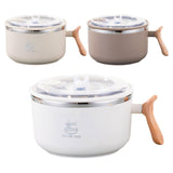 Maxbell Japanese Ramen Bowl 1200ml Portable Tableware Cereal Bowls for Office Picnic White