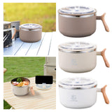 Maxbell Japanese Ramen Bowl 1200ml Portable Tableware Cereal Bowls for Office Picnic White