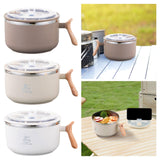 Maxbell Japanese Ramen Bowl 1200ml Portable Tableware Cereal Bowls for Office Picnic White