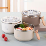 Maxbell Japanese Ramen Bowl 1200ml Portable Tableware Cereal Bowls for Office Picnic White