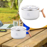 Maxbell Japanese Ramen Bowl 1200ml Portable Tableware Cereal Bowls for Office Picnic White
