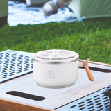 Maxbell Japanese Ramen Bowl 1200ml Portable Tableware Cereal Bowls for Office Picnic White