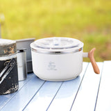 Maxbell Japanese Ramen Bowl 1200ml Portable Tableware Cereal Bowls for Office Picnic White