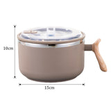 Maxbell Japanese Ramen Bowl 1200ml Portable Tableware Cereal Bowls for Office Picnic Coffee Color