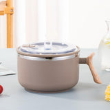 Maxbell Japanese Ramen Bowl 1200ml Portable Tableware Cereal Bowls for Office Picnic Coffee Color