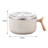 Maxbell Japanese Ramen Bowl 1200ml Portable Tableware Cereal Bowls for Office Picnic Khaki