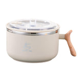 Maxbell Japanese Ramen Bowl 1200ml Portable Tableware Cereal Bowls for Office Picnic Khaki