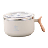 Maxbell Japanese Ramen Bowl 1200ml Portable Tableware Cereal Bowls for Office Picnic Khaki