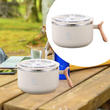 Maxbell Japanese Ramen Bowl 1200ml Portable Tableware Cereal Bowls for Office Picnic Khaki