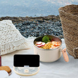 Maxbell Japanese Ramen Bowl 1200ml Portable Tableware Cereal Bowls for Office Picnic Khaki