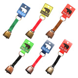 Maxbell Bear Bell with Keyring Hanging Cow Bell for Mountain Climbing Outdoor Travel Green Strap Bronze