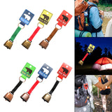 Maxbell Bear Bell with Keyring Hanging Cow Bell for Mountain Climbing Outdoor Travel Green Strap Bronze