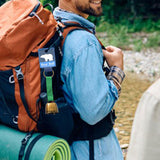 Maxbell Bear Bell with Keyring Hanging Cow Bell for Mountain Climbing Outdoor Travel Green Strap Bronze