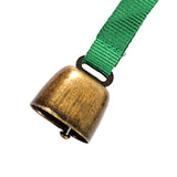 Maxbell Bear Bell with Keyring Hanging Cow Bell for Mountain Climbing Outdoor Travel Green Strap Bronze