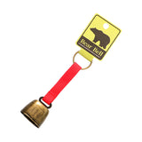 Maxbell Bear Bell with Keyring Hanging Cow Bell for Mountain Climbing Outdoor Travel Red Strap Bronze