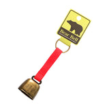 Maxbell Bear Bell with Keyring Hanging Cow Bell for Mountain Climbing Outdoor Travel Red Strap Bronze