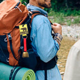 Maxbell Bear Bell with Keyring Hanging Cow Bell for Mountain Climbing Outdoor Travel Red Strap Bronze