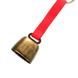 Maxbell Bear Bell with Keyring Hanging Cow Bell for Mountain Climbing Outdoor Travel Red Strap Bronze