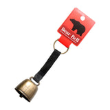 Maxbell Bear Bell with Keyring Hanging Cow Bell for Mountain Climbing Outdoor Travel Black Strap Bronze