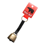 Maxbell Bear Bell with Keyring Hanging Cow Bell for Mountain Climbing Outdoor Travel Black Strap Bronze