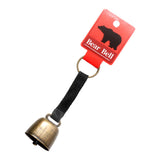 Maxbell Bear Bell with Keyring Hanging Cow Bell for Mountain Climbing Outdoor Travel Black Strap Bronze