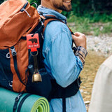 Maxbell Bear Bell with Keyring Hanging Cow Bell for Mountain Climbing Outdoor Travel Black Strap Bronze