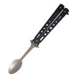 Maxbell Butterfly Fork Camping Spoon Metal Butterfly Spoon for BBQ Hiking Kitchen