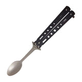 Maxbell Butterfly Fork Camping Spoon Metal Butterfly Spoon for BBQ Hiking Kitchen