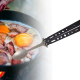 Maxbell Butterfly Fork Camping Spoon Metal Butterfly Spoon for BBQ Hiking Kitchen