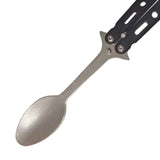 Maxbell Butterfly Fork Camping Spoon Metal Butterfly Spoon for BBQ Hiking Kitchen