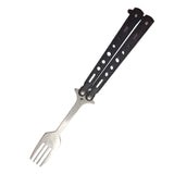 Maxbell Butterfly Fork Camping Spoon Metal Butterfly Spoon for BBQ Hiking Kitchen