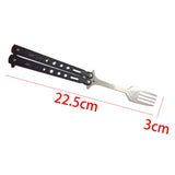 Maxbell Butterfly Fork Camping Spoon Metal Butterfly Spoon for BBQ Hiking Kitchen