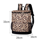 Maxbell Cooler Rucksack Insulated Soft Backpack Cooler for Men Women to Work Camping Light Leopard Print