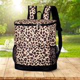 Maxbell Cooler Rucksack Insulated Soft Backpack Cooler for Men Women to Work Camping Light Leopard Print