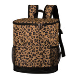 Maxbell Cooler Rucksack Insulated Soft Backpack Cooler for Men Women to Work Camping Dark Leopard Print
