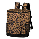 Maxbell Cooler Rucksack Insulated Soft Backpack Cooler for Men Women to Work Camping Dark Leopard Print