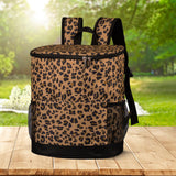 Maxbell Cooler Rucksack Insulated Soft Backpack Cooler for Men Women to Work Camping Dark Leopard Print