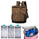 Maxbell Cooler Rucksack Insulated Soft Backpack Cooler for Men Women to Work Camping Dark Leopard Print