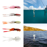 Maxbell Soft Fishing Lure Artificial Durable Fishing Tackle Vivid Elastic Squid Bait Pink