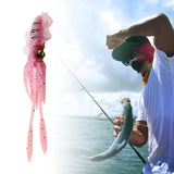 Maxbell Soft Fishing Lure Artificial Durable Fishing Tackle Vivid Elastic Squid Bait Pink