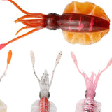 Maxbell Soft Fishing Lure Artificial Durable Fishing Tackle Vivid Elastic Squid Bait Red