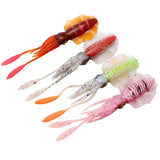 Maxbell Soft Fishing Lure Artificial Durable Fishing Tackle Vivid Elastic Squid Bait Red