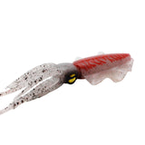 Maxbell Soft Fishing Lure Artificial Durable Fishing Tackle Vivid Elastic Squid Bait Red