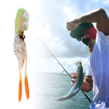 Maxbell Soft Fishing Lure Artificial Durable Fishing Tackle Vivid Elastic Squid Bait Green