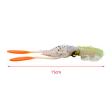 Maxbell Soft Fishing Lure Artificial Durable Fishing Tackle Vivid Elastic Squid Bait Green