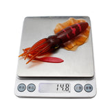 Maxbell Soft Fishing Lure Artificial Durable Fishing Tackle Vivid Elastic Squid Bait Deep Red