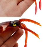 Maxbell Soft Fishing Lure Artificial Durable Fishing Tackle Vivid Elastic Squid Bait Deep Red