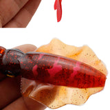 Maxbell Soft Fishing Lure Artificial Durable Fishing Tackle Vivid Elastic Squid Bait Deep Red