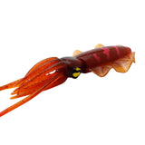 Maxbell Soft Fishing Lure Artificial Durable Fishing Tackle Vivid Elastic Squid Bait Deep Red