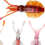 Maxbell Soft Fishing Lure Artificial Durable Fishing Tackle Vivid Elastic Squid Bait White Luminous